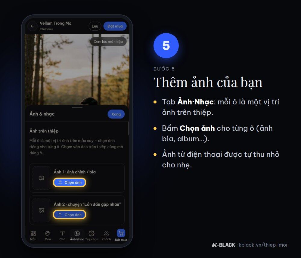 Bước 5: thêm ảnh cho từng khung